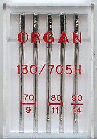 Organ 5x Machine needle no 70/80/90, 10 pcs